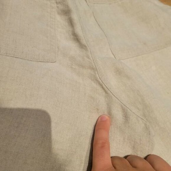 J. Jill Linen Women's Size 6P Crop Pants Beige Zip Drawstring Waist Pockets - Picture 7 of 12